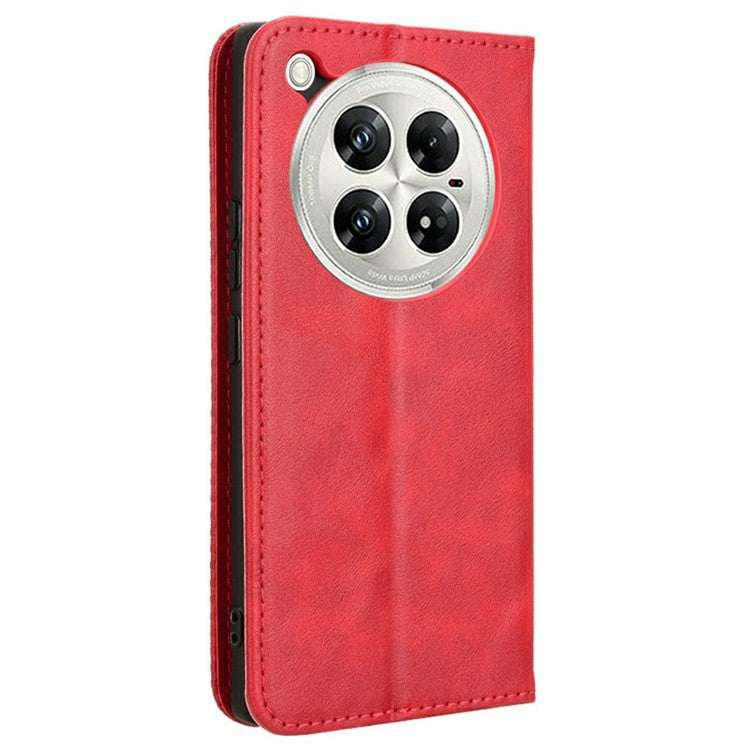 For Infinix Zero 40 5G X6861 Leather Case Wallet Stand Retro Texture Phone Cover - Red