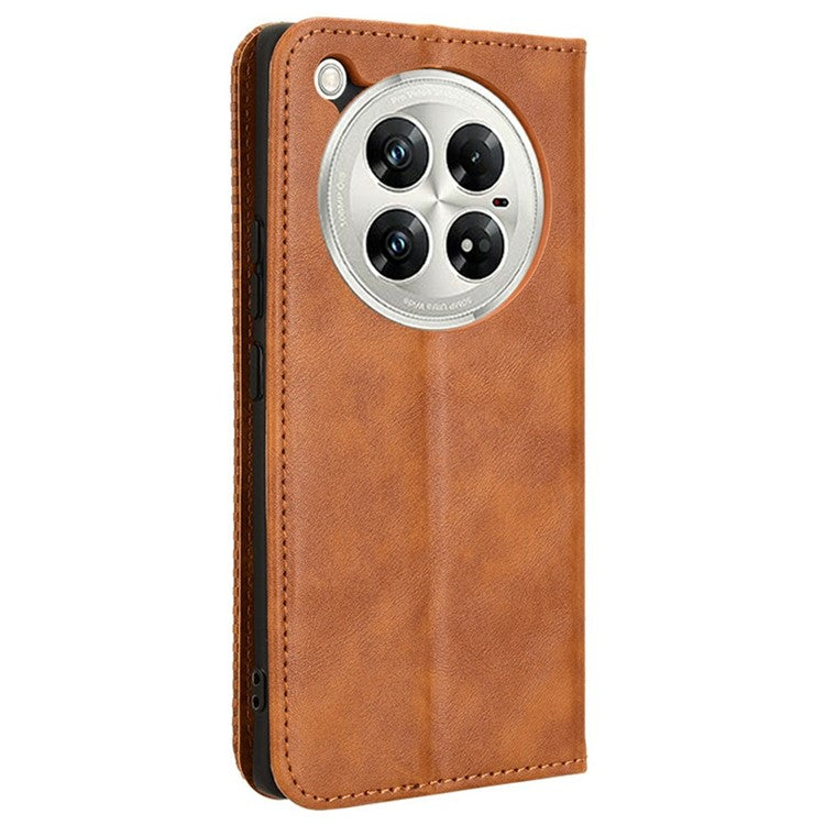 For Infinix Zero 40 5G X6861 Leather Case Wallet Stand Retro Texture Phone Cover - Brown