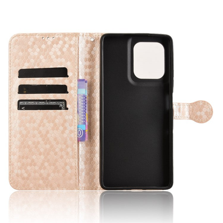 For Motorola Moto G75 5G Wallet Case Dot Pattern Imprint PU Leather Phone Cover - Rose Gold