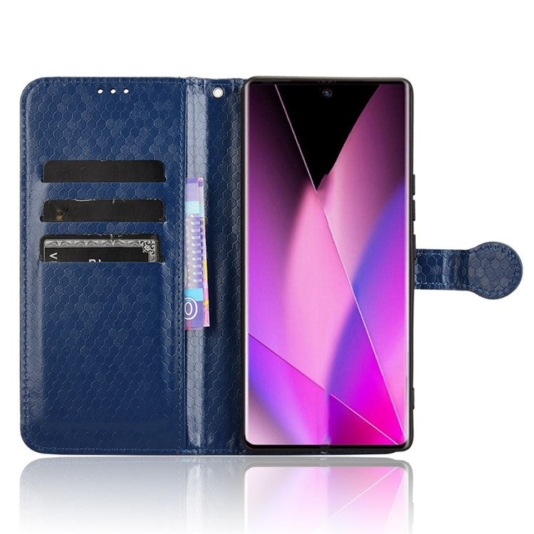For Infinix Zero 40 5G / 4G X6861 Wallet Case Dot Pattern Imprint PU Leather Phone Cover - Dark Blue
