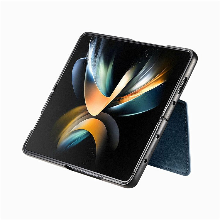 CASENEO For Samsung Galaxy Z Fold3 5G Leather Case 2-in-1 Magnetic Detachable Wallet Phone Cover - Blue