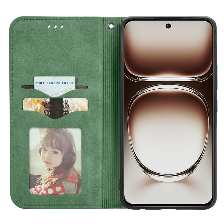 For Motorola Edge 50 Neo 5G / Moto S50 5G / Thinkphone 25 5G Case Skin Touch Feeling Card Slot Leather Phone Cover Stand Magnetic Absorption - Green
