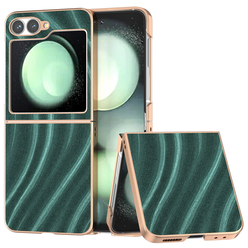 For Samsung Galaxy Z Flip7 FE 5G / Z Flip6 5G Case Electroplating Phone Cover Milky Way Pattern PU+TPU Protective Case - Green