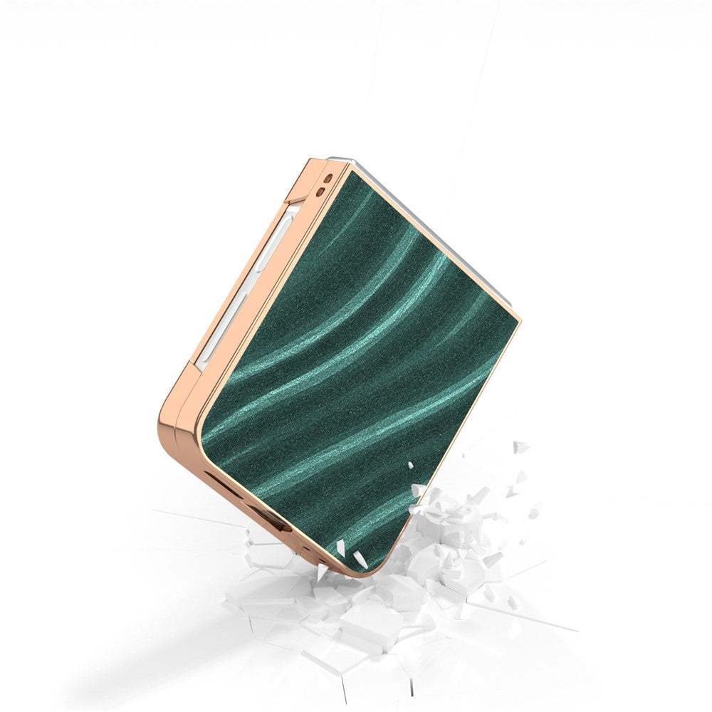 For Samsung Galaxy Z Flip7 FE 5G / Z Flip6 5G Case Electroplating Phone Cover Milky Way Pattern PU+TPU Protective Case - Green
