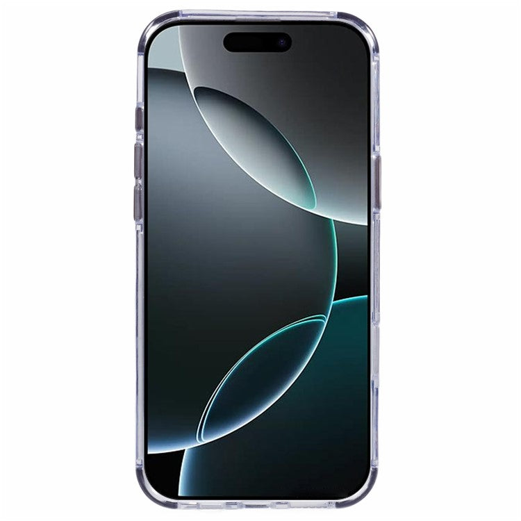 For iPhone 16 Pro Clear Case Compatible with MagSafe Four Corners Anti-Drop PC+TPU Phone Cover - Black