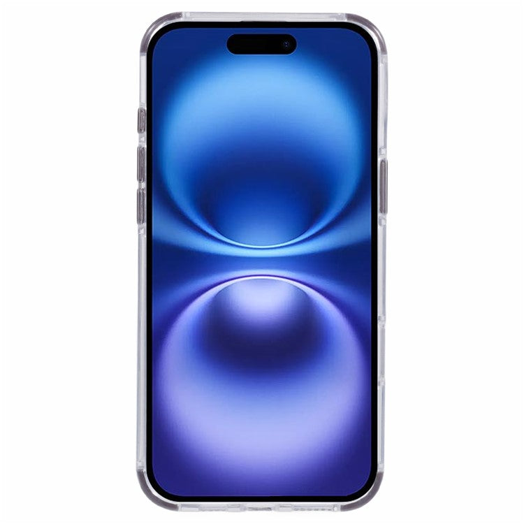 For iPhone 16 Clear Case Compatible with MagSafe Four Corners Anti-Drop PC+TPU Phone Cover - Grey