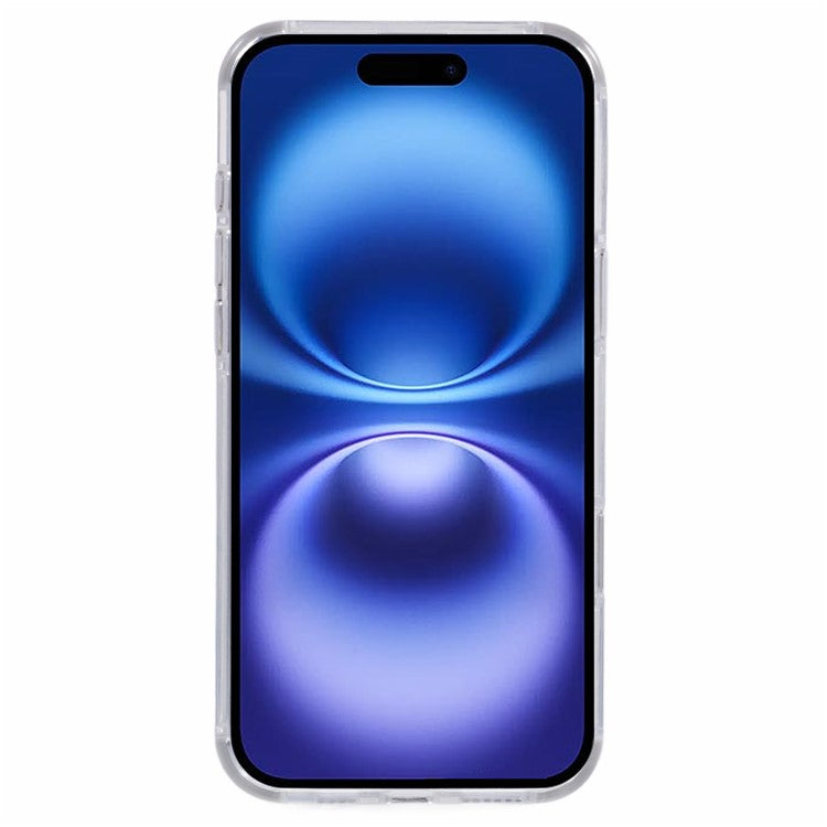 For iPhone 16 Clear Case Compatible with MagSafe Four Corners Anti-Drop PC+TPU Phone Cover - White