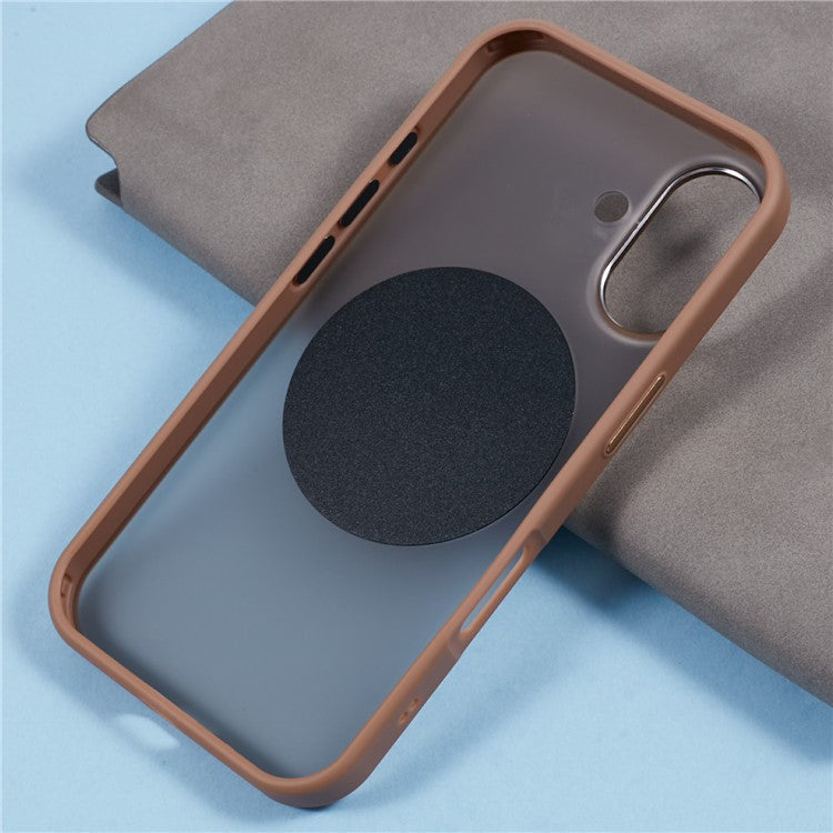 JAUCASE For iPhone 16 Case Rotary Kickstand PC+TPU Phone Cover Compatible with MagSafe - Gold