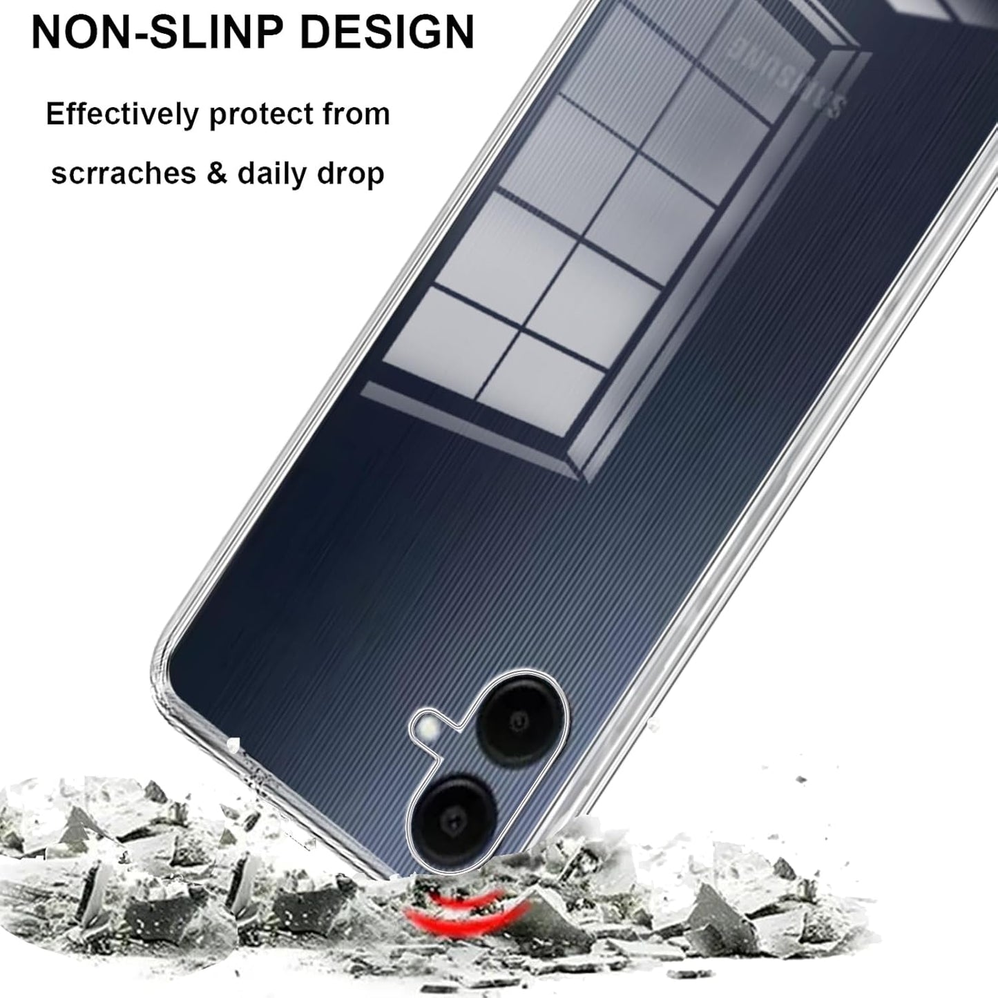 For Samsung Galaxy A06 Case TPU Clear Phone Cover + 3PCS Tempered Glass Screen Film 2.5D Arc Edge