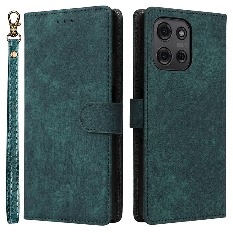 For Motorola Moto G75 5G Wallet Case RFID Blocking PU Leather Cover Stand View - Green