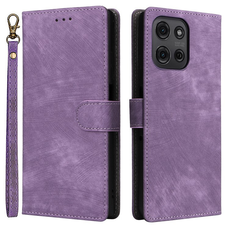 For Motorola Moto G75 5G Wallet Case RFID Blocking PU Leather Cover Stand View - Purple