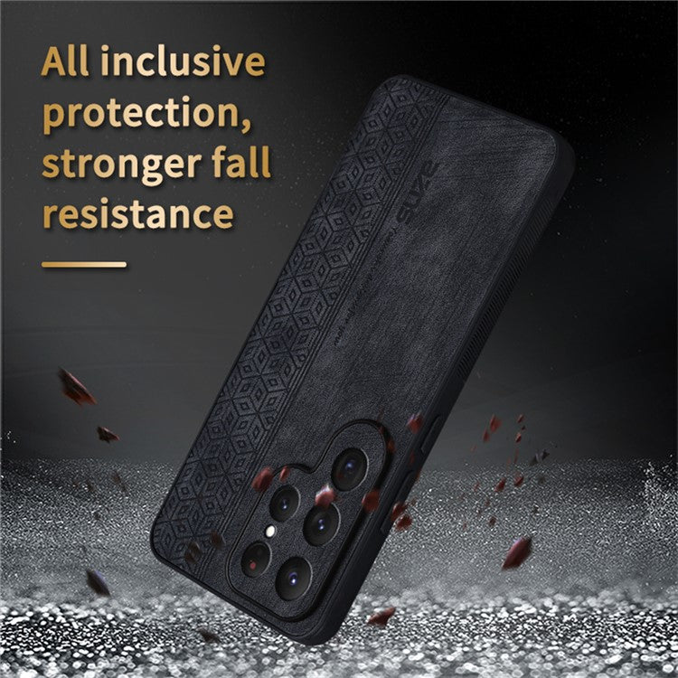 AZNS For Samsung Galaxy S25 Ultra Case Protective PU Leather Covered TPU Phone Shell - Brown