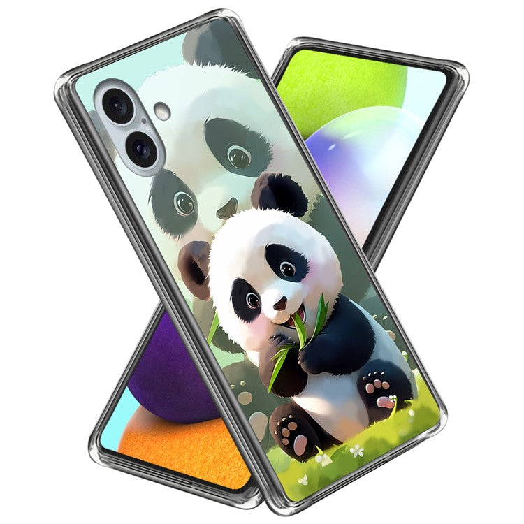 For iPhone 16 Plus Case Pattern Printed Shockproof TPU Phone Cover - Panda