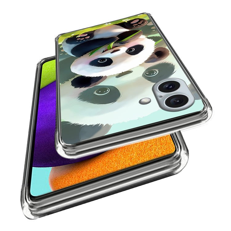For iPhone 16 Plus Case Pattern Printed Shockproof TPU Phone Cover - Panda