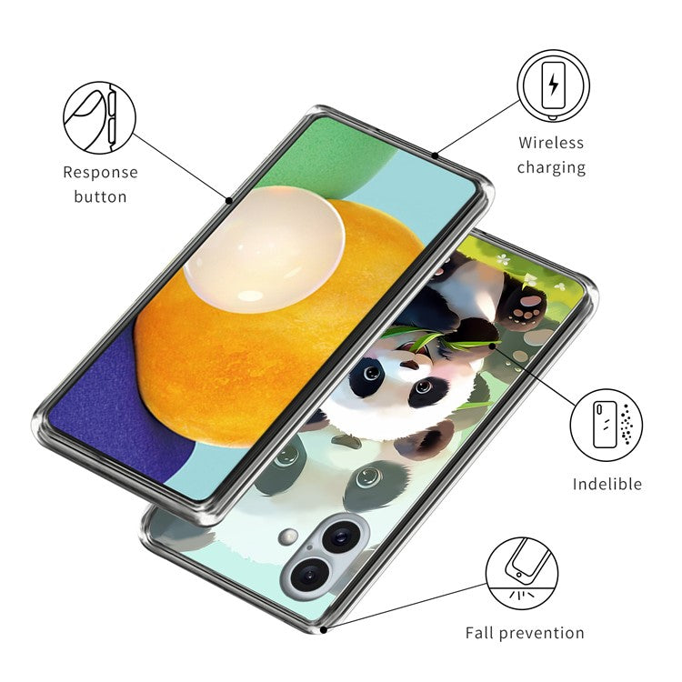 For iPhone 16 Plus Case Pattern Printed Shockproof TPU Phone Cover - Panda