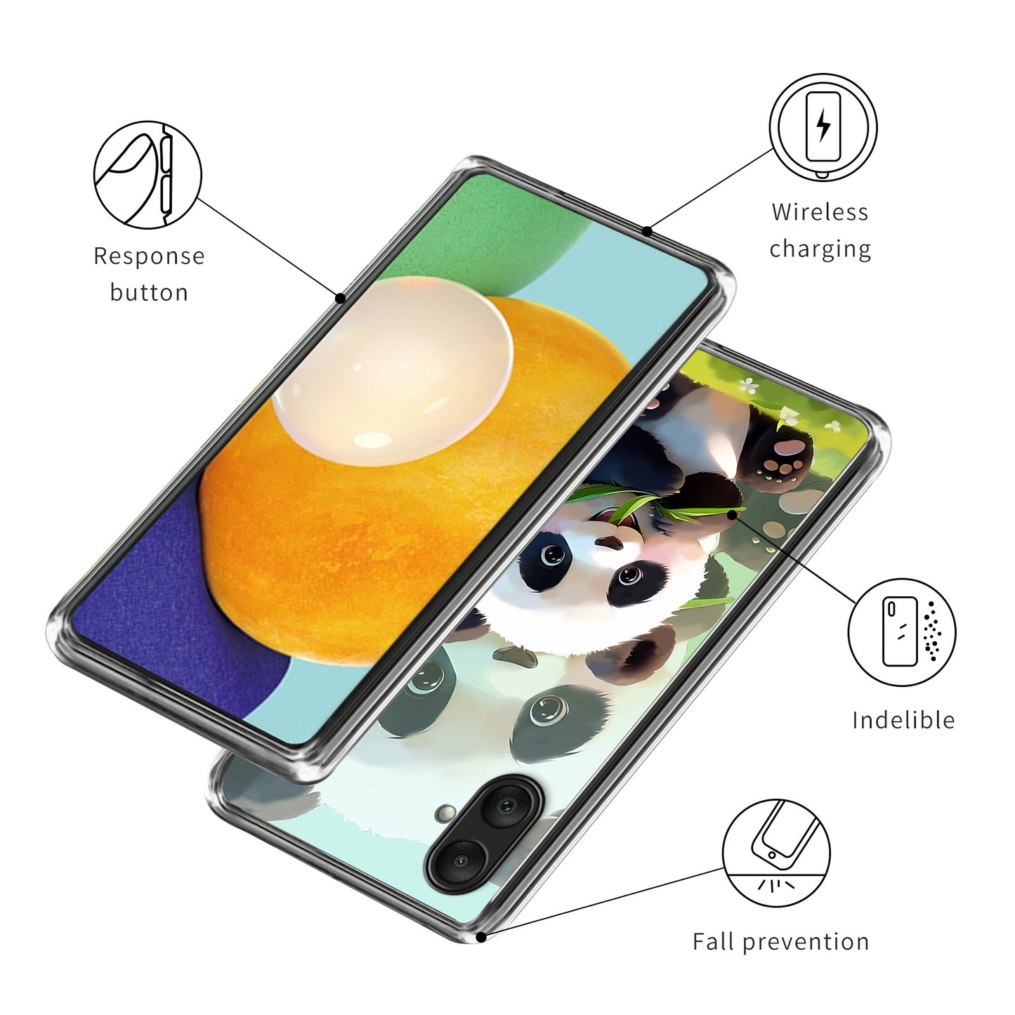 For Samsung Galaxy A06 Case Pattern Printed Shockproof TPU Phone Cover - Panda