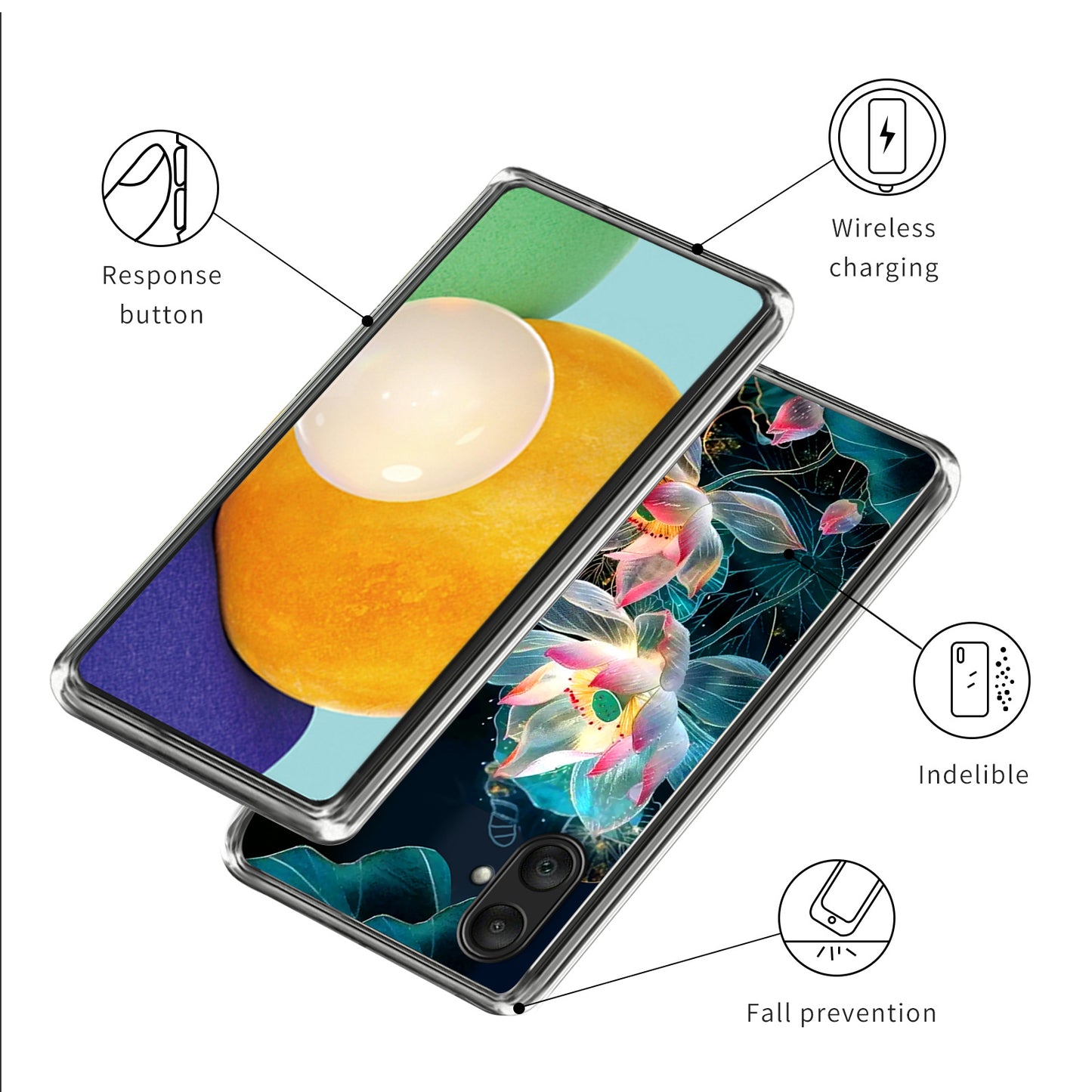 For Samsung Galaxy A06 Case Pattern Printed Shockproof TPU Phone Cover - Crystal Lotus