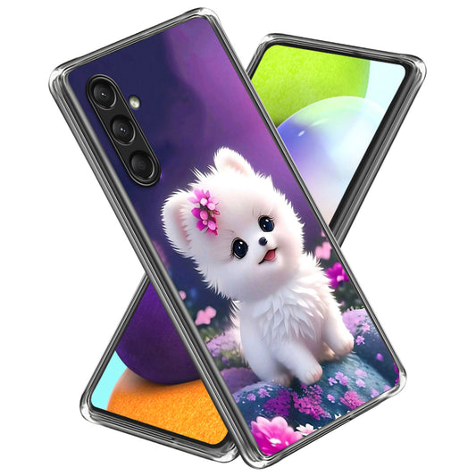 For Samsung Galaxy A16 5G Case Pattern Printed Shockproof TPU Phone Cover - White Puppy