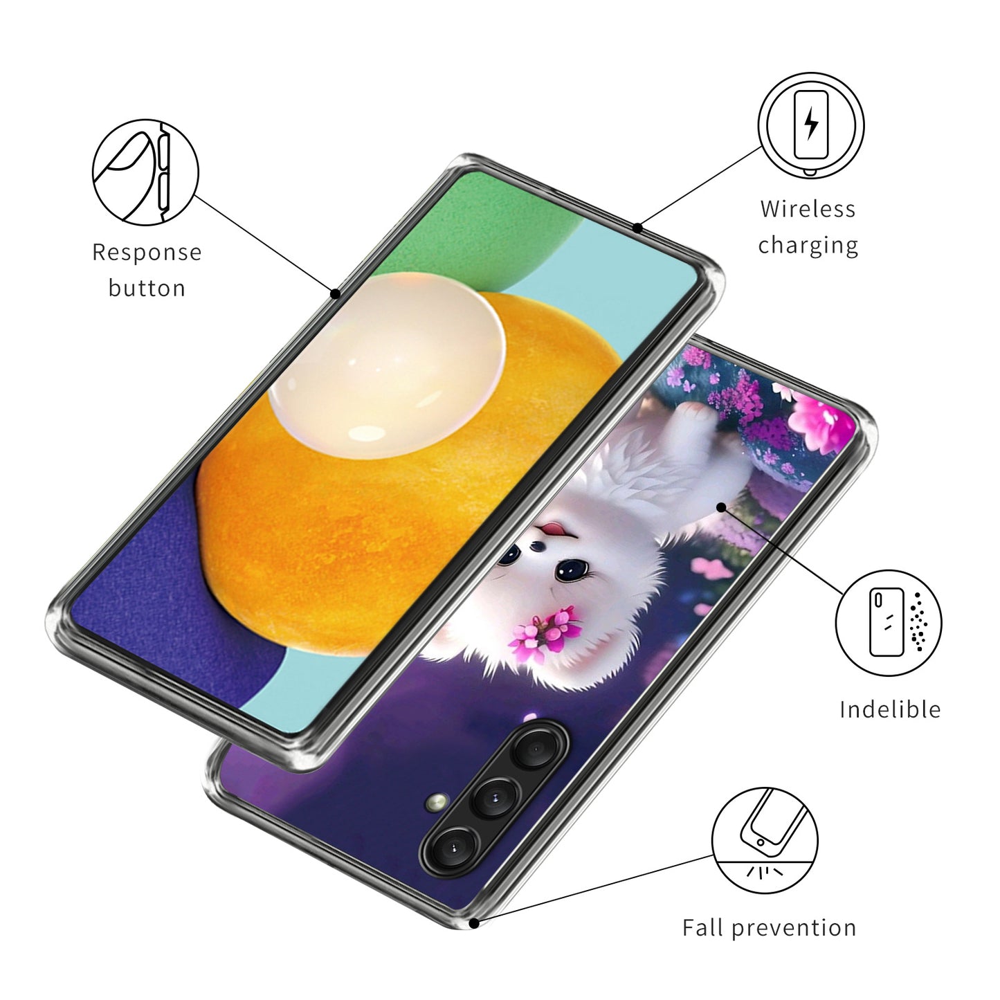 For Samsung Galaxy A16 5G Case Pattern Printed Shockproof TPU Phone Cover - White Puppy