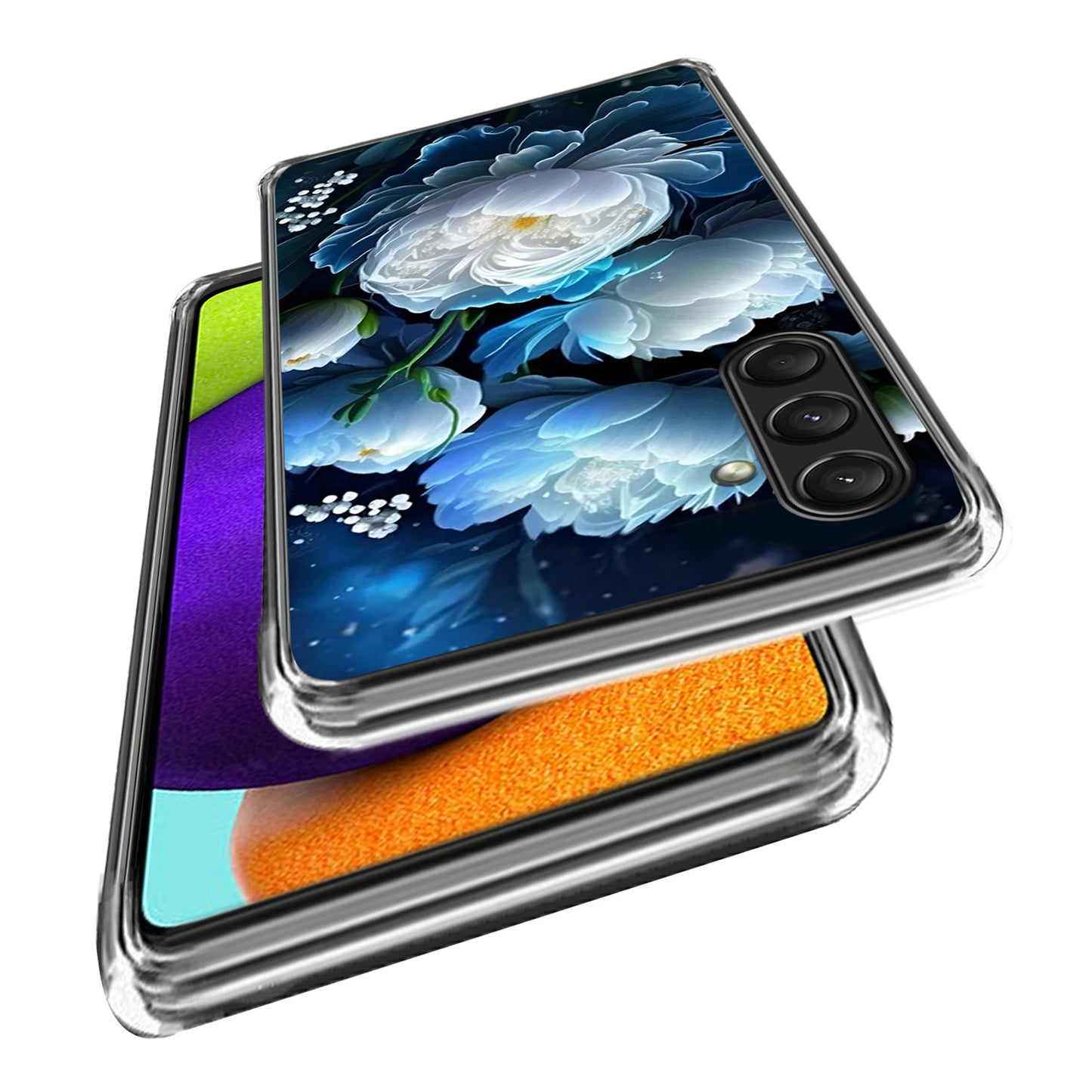 For Samsung Galaxy A16 5G Case Pattern Printed Shockproof TPU Phone Cover - White Peony