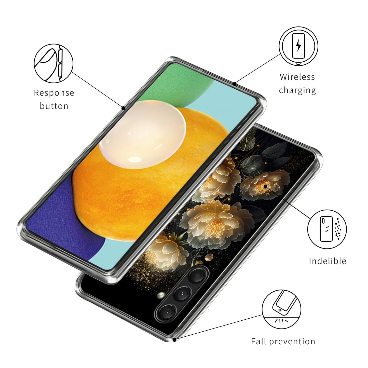 For Samsung Galaxy A16 5G Case Pattern Printed Shockproof TPU Phone Cover - Golden Peony