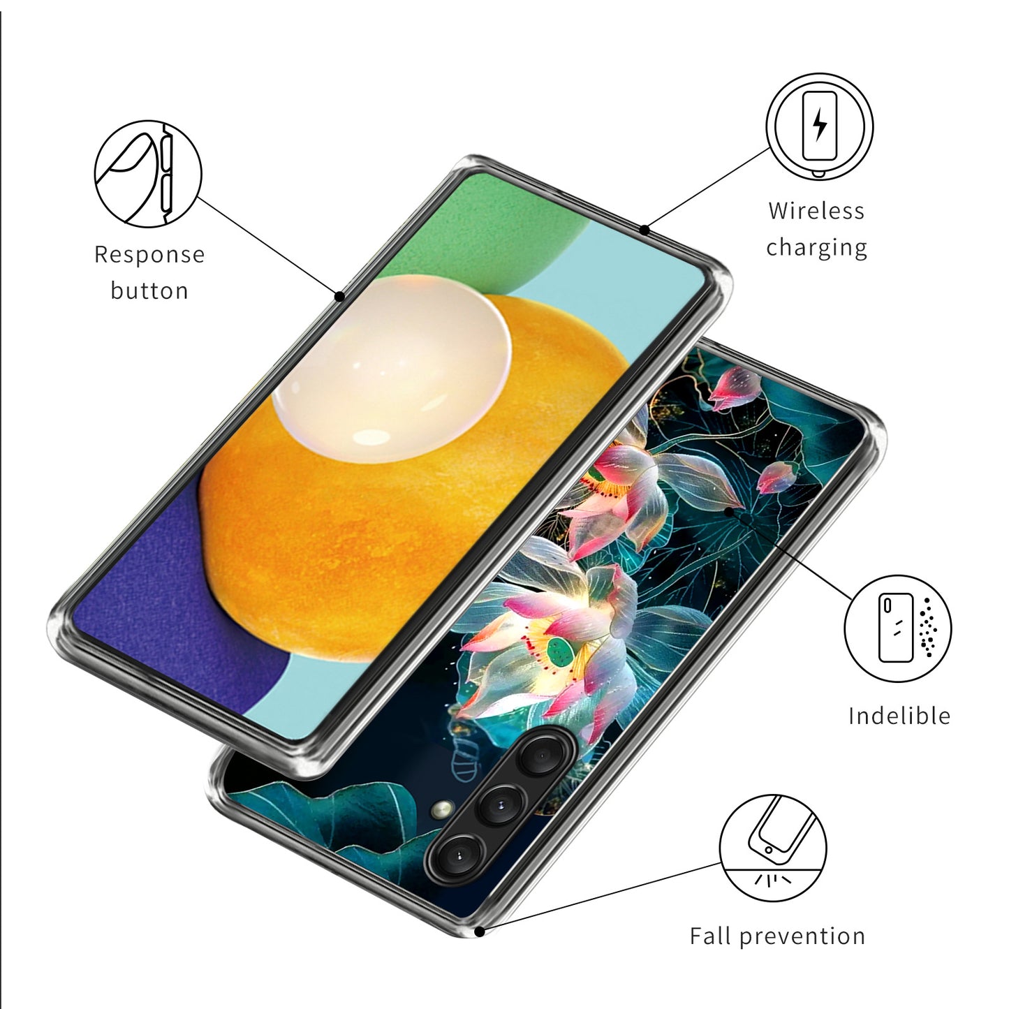 For Samsung Galaxy A16 5G Case Pattern Printed Shockproof TPU Phone Cover - Crystal Lotus