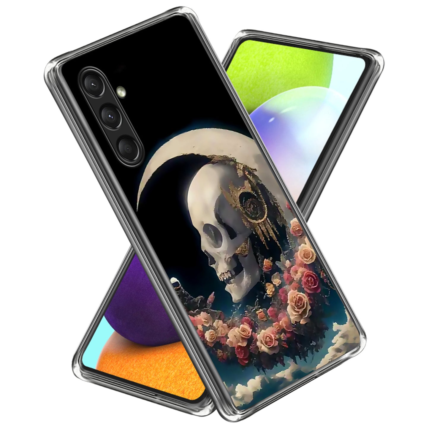 For Samsung Galaxy A16 5G Case Pattern Printed Shockproof TPU Phone Cover - Rose Skull