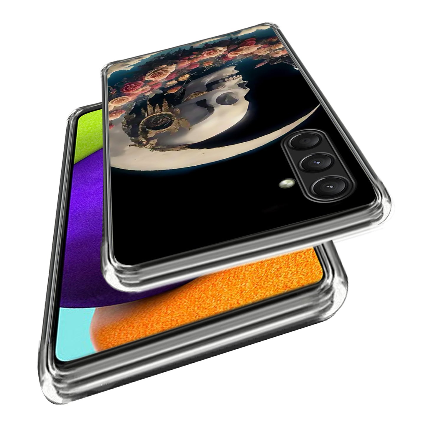 For Samsung Galaxy A16 5G Case Pattern Printed Shockproof TPU Phone Cover - Rose Skull