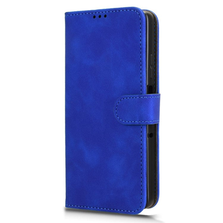 For Motorola Moto G75 5G Leather Case Skin-Feel Anti-Drop Wallet Flip Phone Cover - Blue