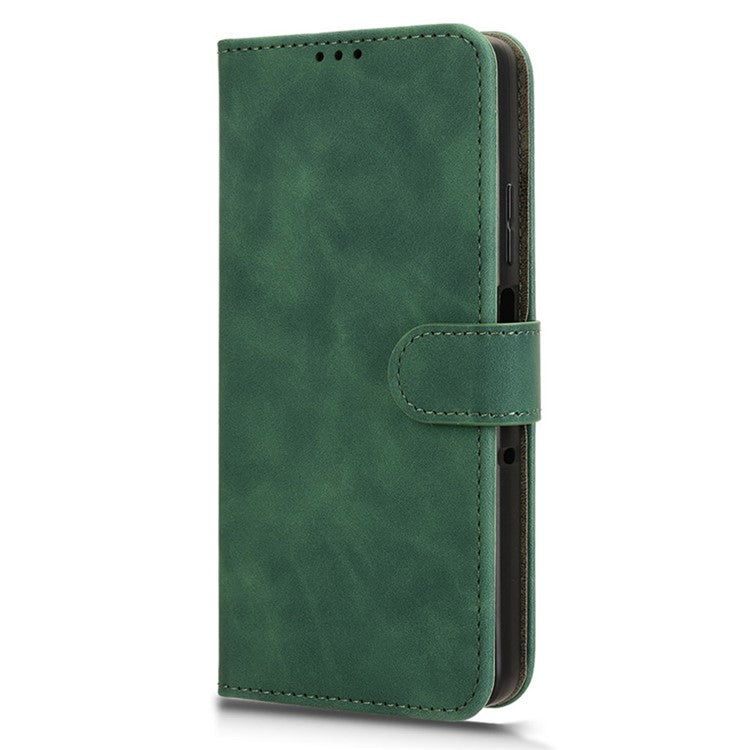 For Motorola Moto G75 5G Leather Case Skin-Feel Anti-Drop Wallet Flip Phone Cover - Green