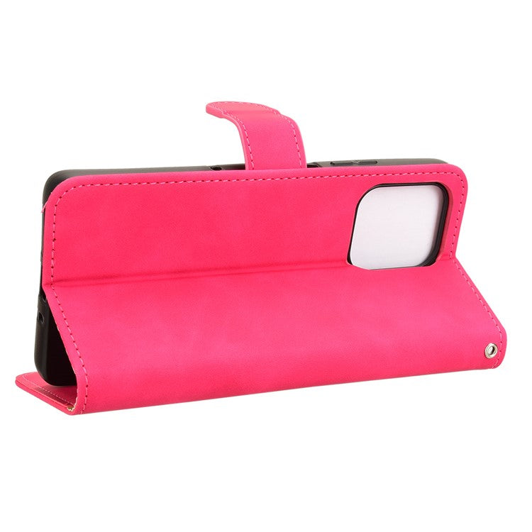 For Motorola Moto G75 5G Leather Case Skin-Feel Anti-Drop Wallet Flip Phone Cover - Rose