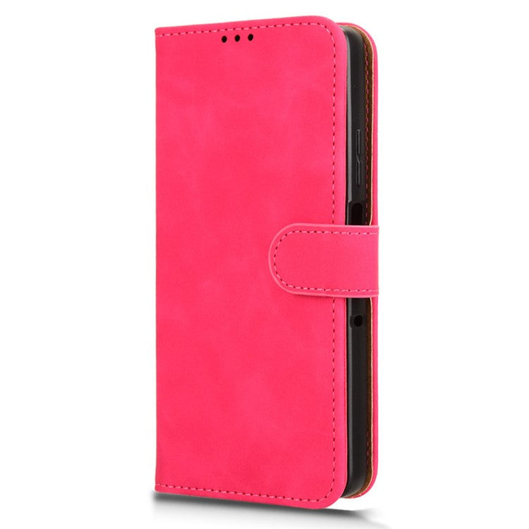 For Motorola Moto G75 5G Leather Case Skin-Feel Anti-Drop Wallet Flip Phone Cover - Rose