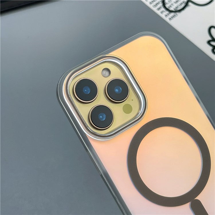 For iPhone 16 Pro Case Compatible with MagSafe Aurora Design TPU+PC Phone Cover - Desert Gold