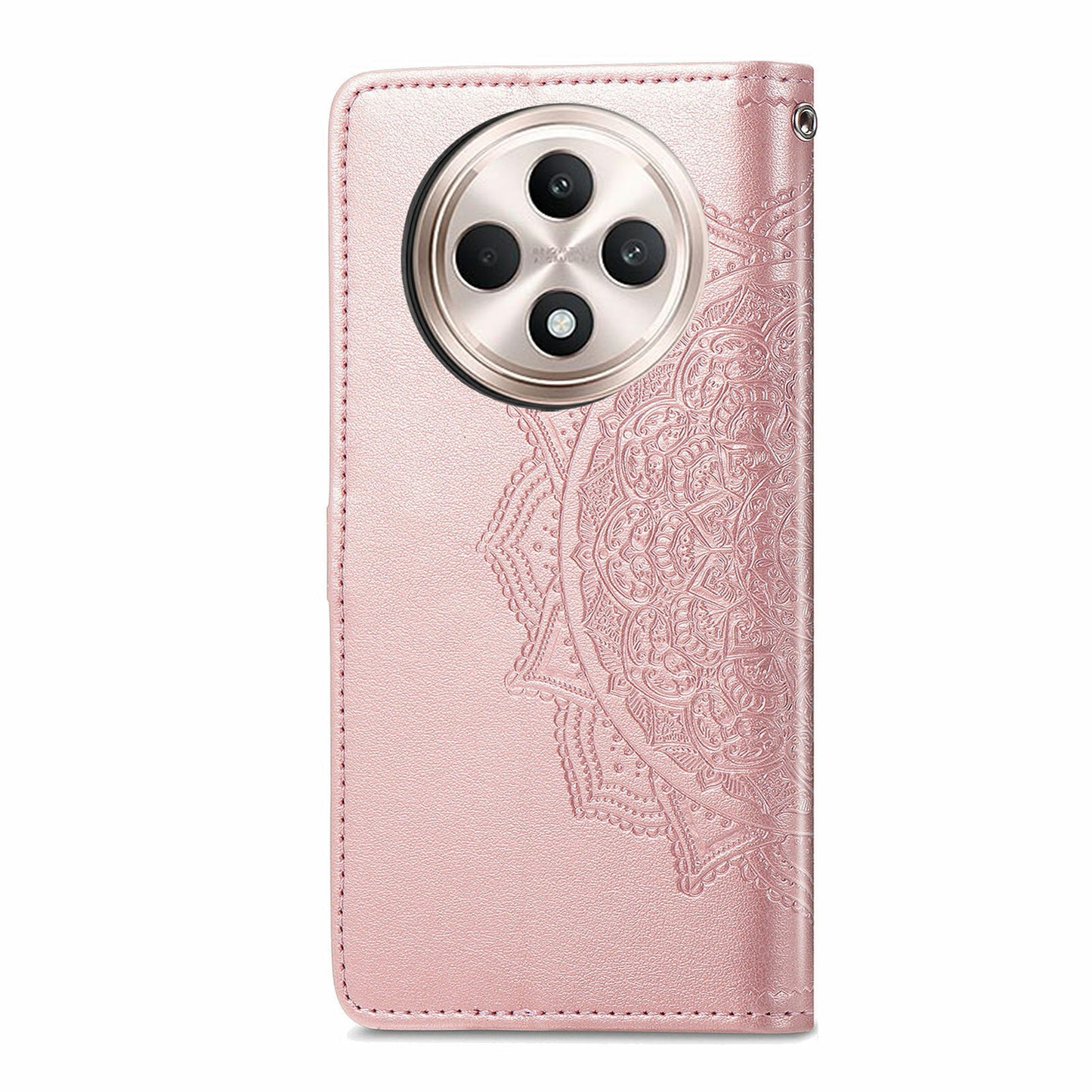 For Oppo F27 5G Wallet Case Mandala Flower Leather Phone Cover Stand View - Rose Gold