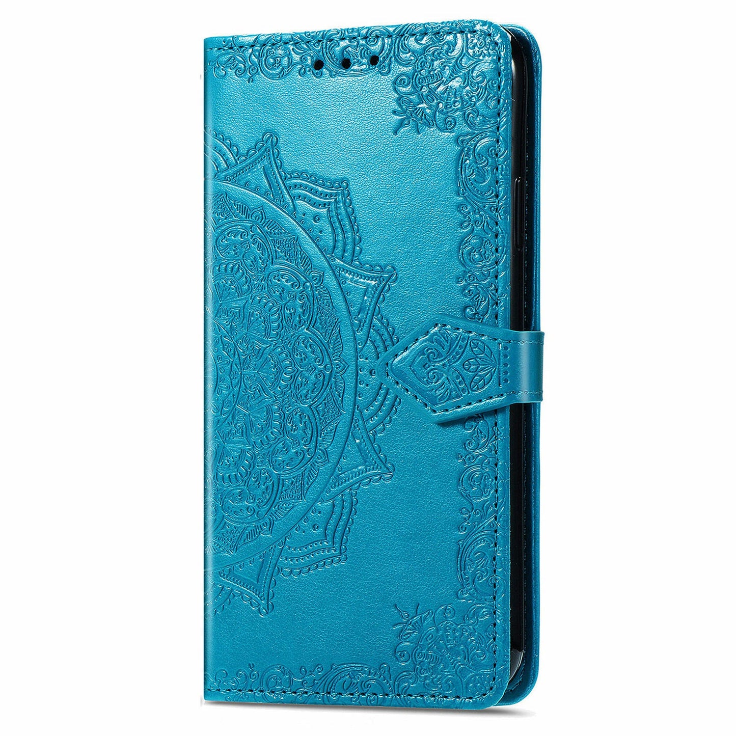 For Oppo F27 5G Wallet Case Mandala Flower Leather Phone Cover Stand View - Blue