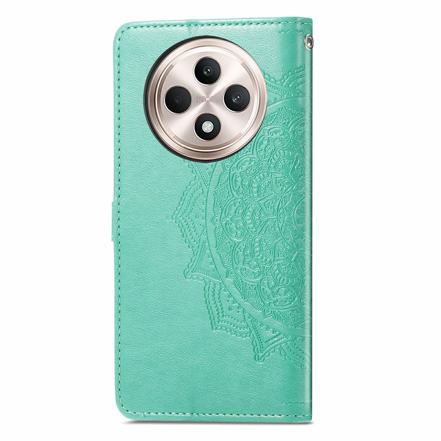 For Oppo F27 5G Wallet Case Mandala Flower Leather Phone Cover Stand View - Green