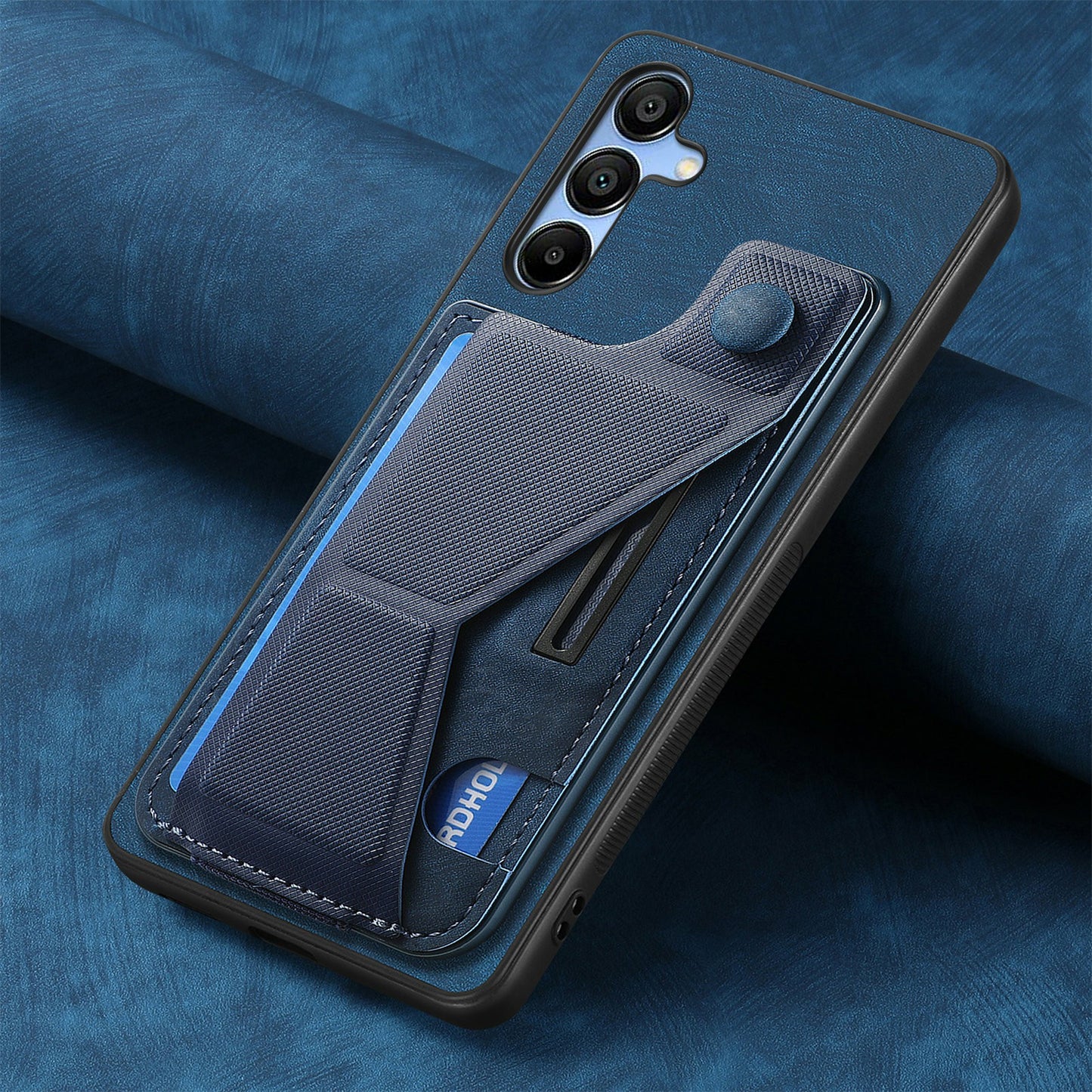 For Samsung Galaxy A16 4G / 5G Case Retro Leather Back Cover Card Slot Side Kickstand - Blue