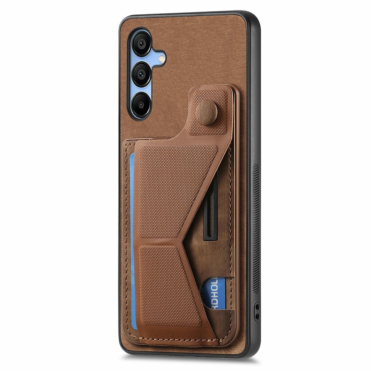 For Samsung Galaxy A16 4G / 5G Case Retro Leather Back Cover Card Slot Side Kickstand - Brown