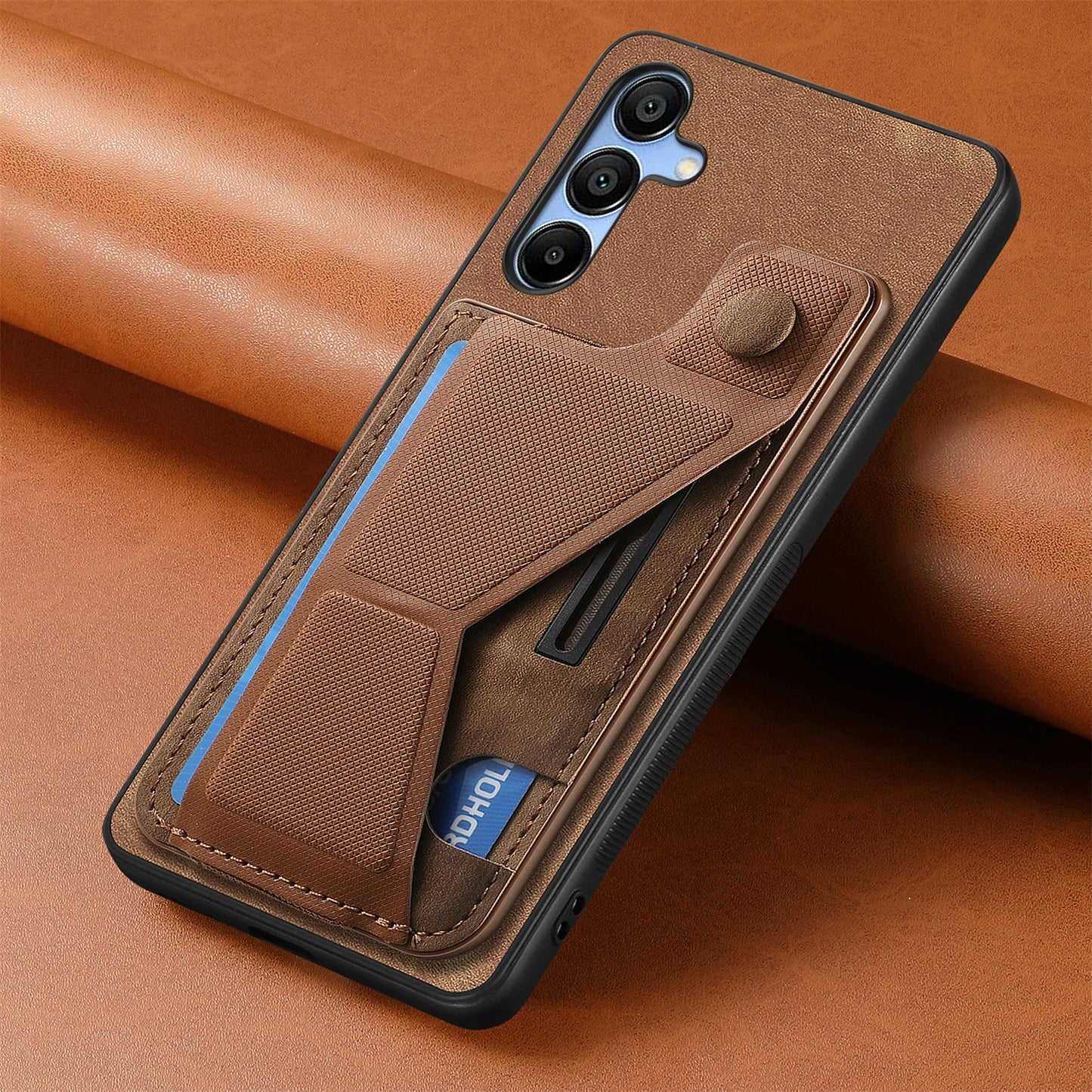 For Samsung Galaxy A16 4G / 5G Case Retro Leather Back Cover Card Slot Side Kickstand - Brown