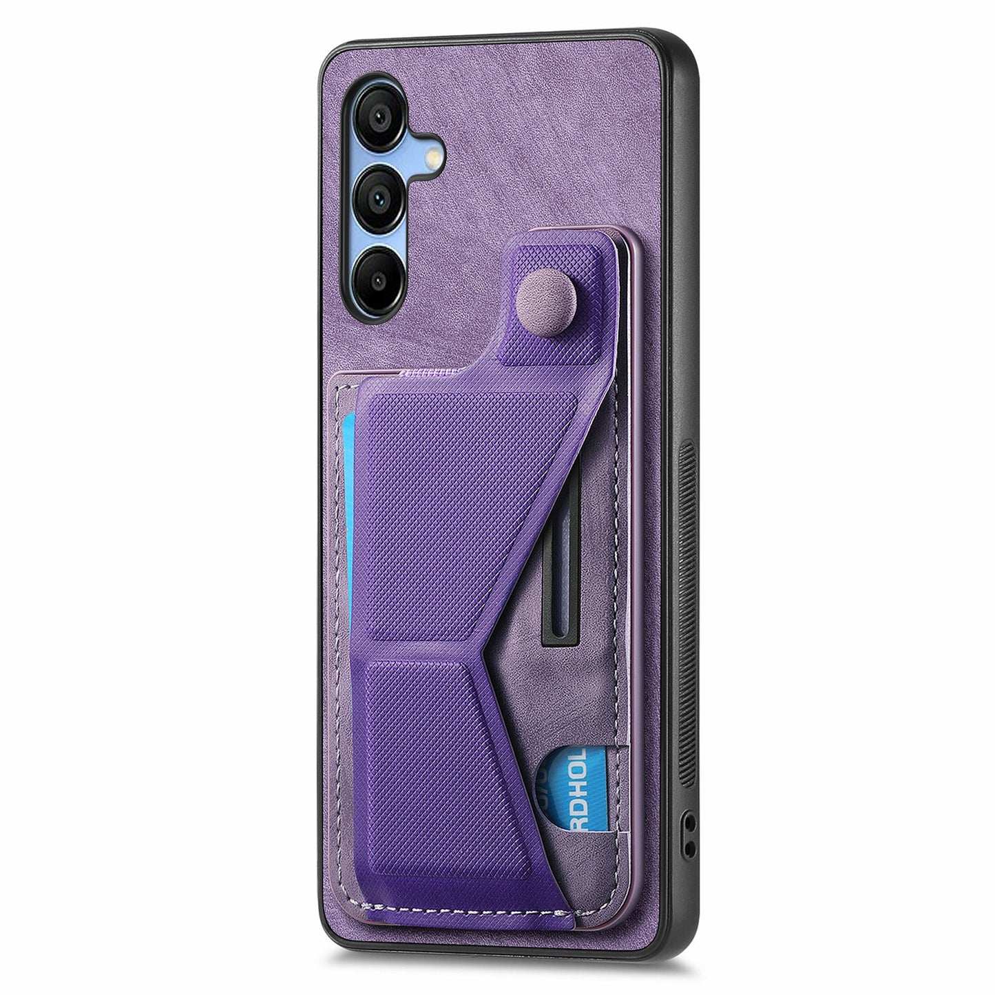 For Samsung Galaxy A16 4G / 5G Case Retro Leather Back Cover Card Slot Side Kickstand - Purple