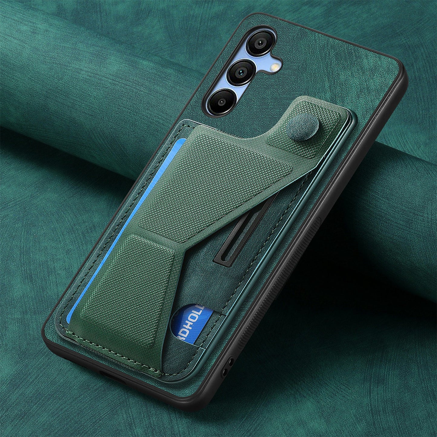 For Samsung Galaxy A16 4G / 5G Case Retro Leather Back Cover Card Slot Side Kickstand - Green