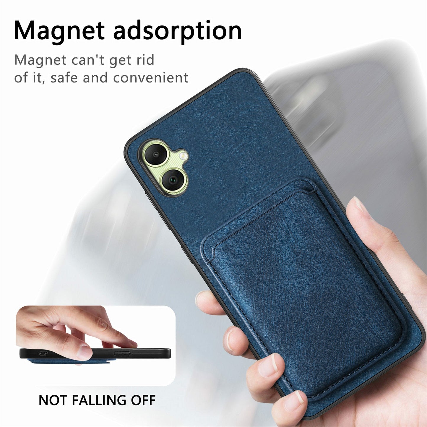 For Samsung Galaxy A06 Case Leather+TPU Retro Phone Cover with Detachable Card Slot - Brown
