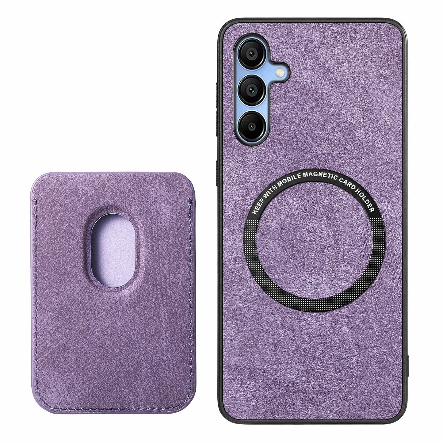 For Samsung Galaxy A16 4G / 5G Case Leather+TPU Retro Phone Cover with Detachable Card Slot - Purple