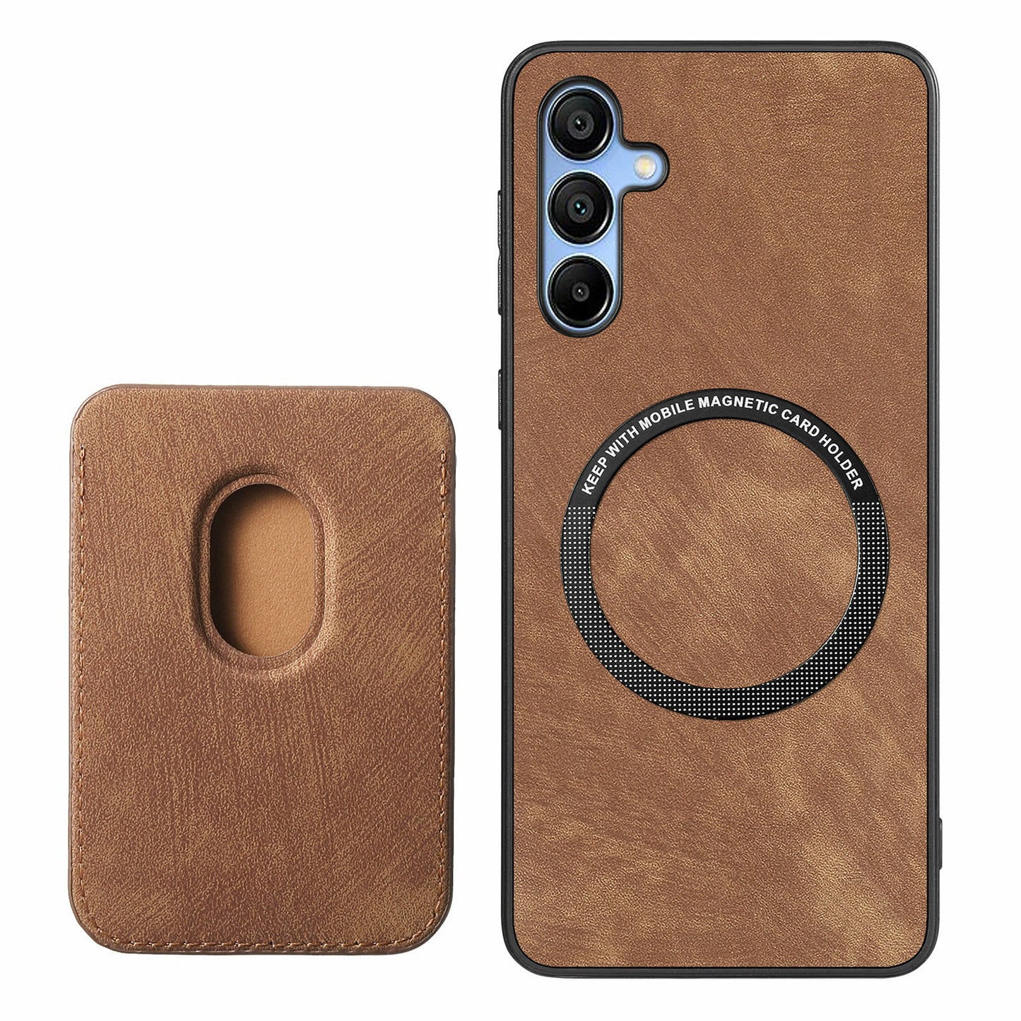 For Samsung Galaxy A16 4G / 5G Case Leather+TPU Retro Phone Cover with Detachable Card Slot - Brown