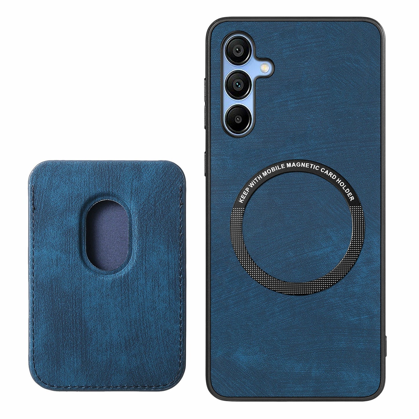 For Samsung Galaxy A16 4G / 5G Case Leather+TPU Retro Phone Cover with Detachable Card Slot - Blue