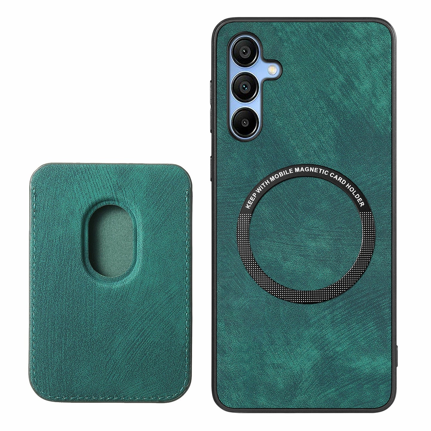 For Samsung Galaxy A16 4G / 5G Case Leather+TPU Retro Phone Cover with Detachable Card Slot - Green