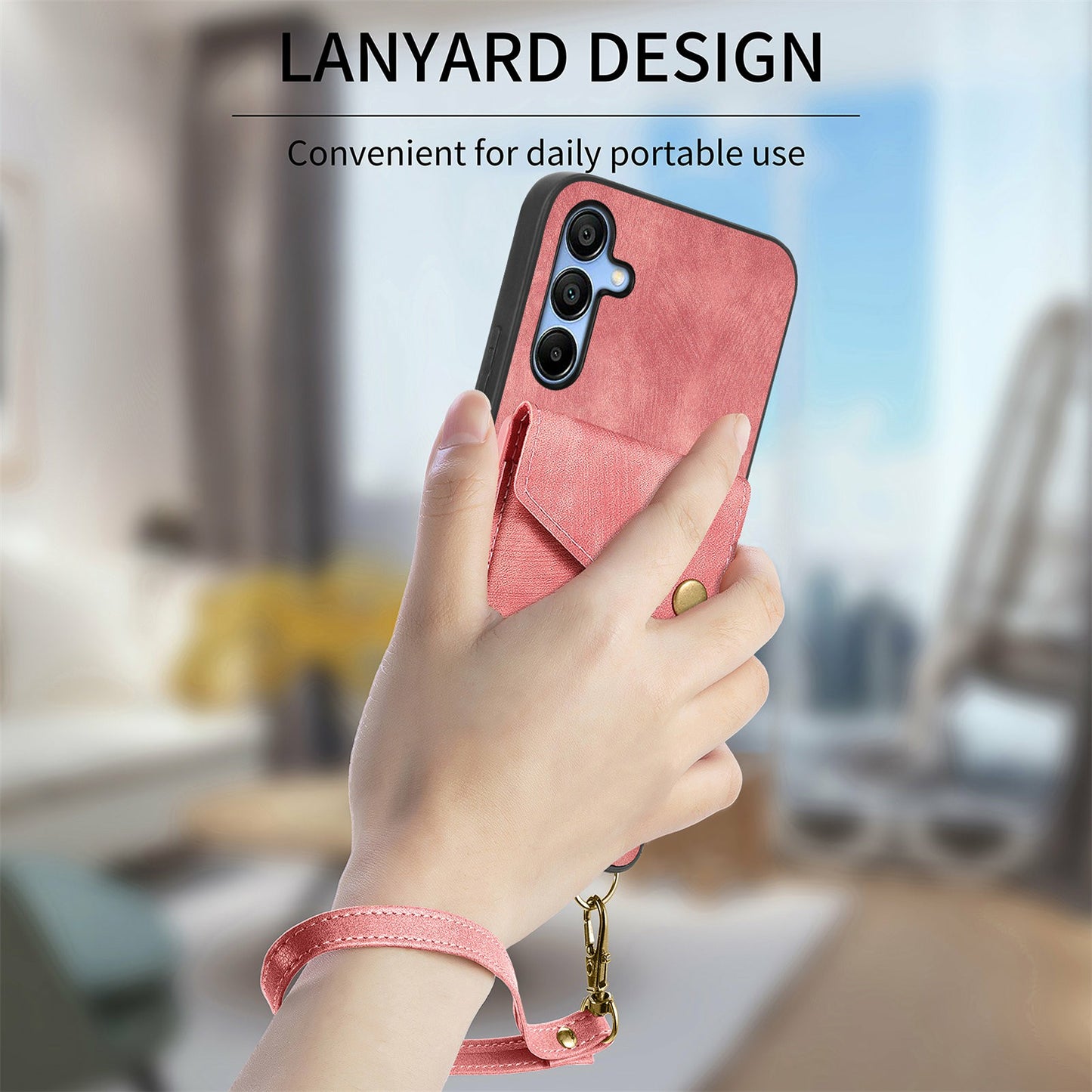 For Samsung Galaxy A16 4G / 5G Case with Card Slot Kickstand Leather TPU Phone Cover - Blue