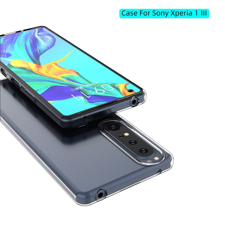 For Sony Xperia 1 III 5G HD Crystal Clear Phone Back Shell Shockproof Flexible TPU Slim Phone Case