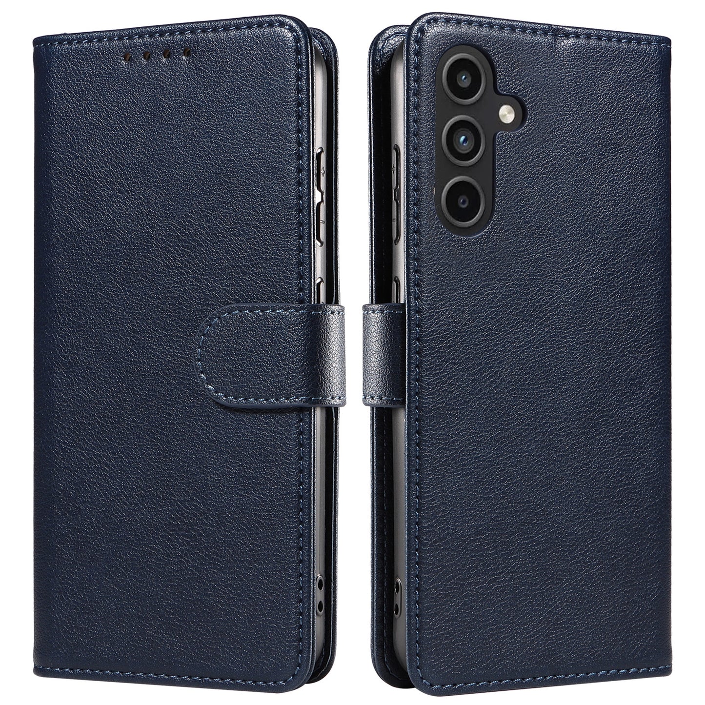 For Samsung Galaxy A16 4G / A16 5G Leather Case Litchi Texture RFID Blocking Wallet Stand Phone Cover - Blue