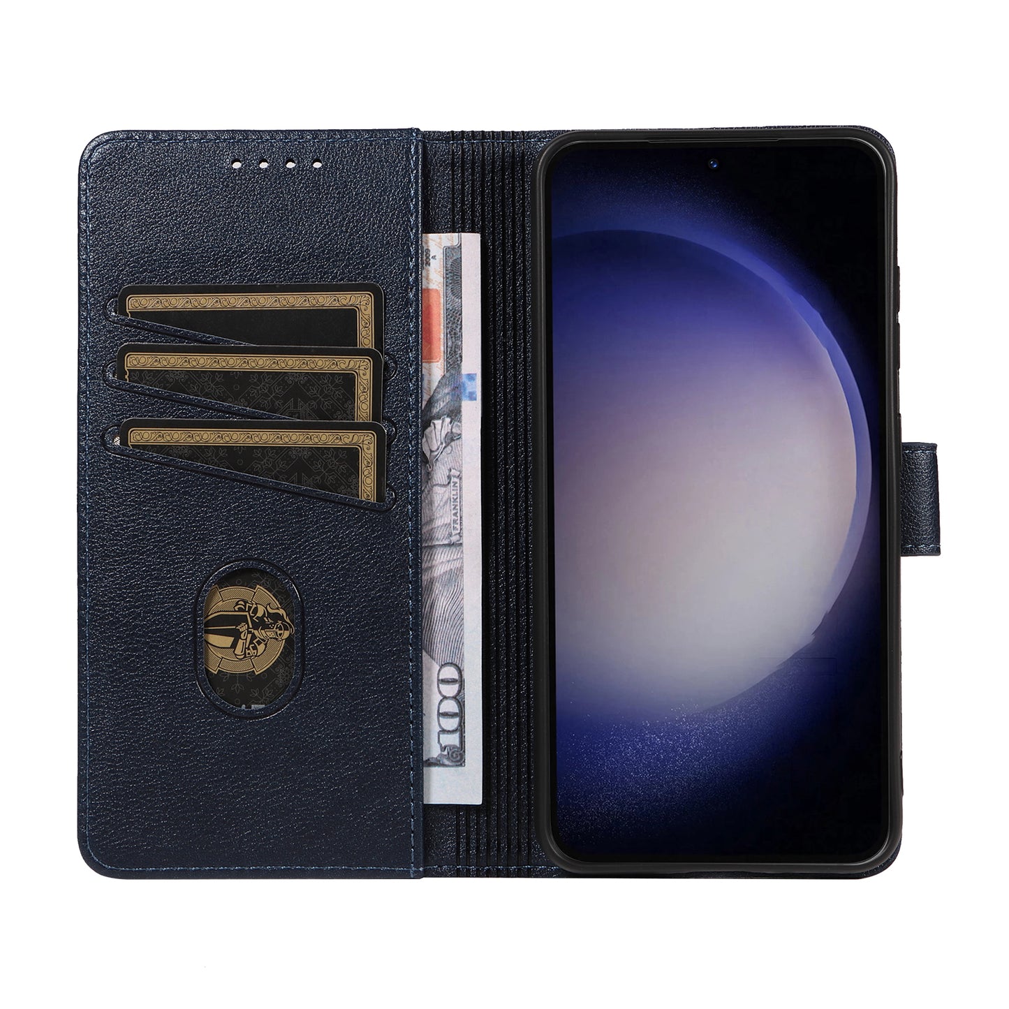 For Samsung Galaxy A16 4G / A16 5G Leather Case Litchi Texture RFID Blocking Wallet Stand Phone Cover - Blue